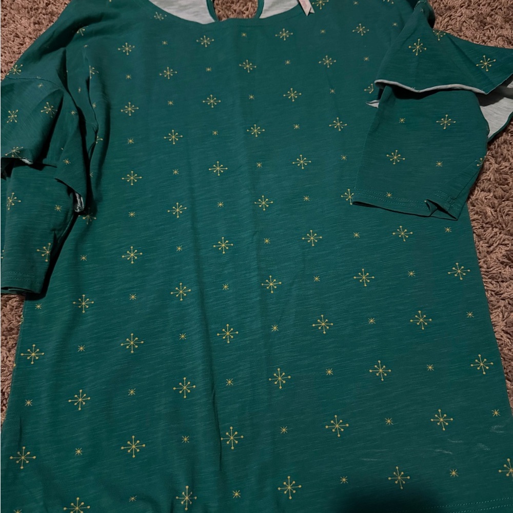 Matilda Jane Green Blouse with Gold Accents -Tween